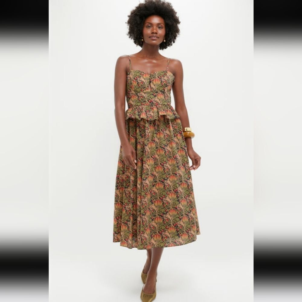 Hyacinth House Tuckernuck Black Multi Floral Maeve Midi Dress Size XXS